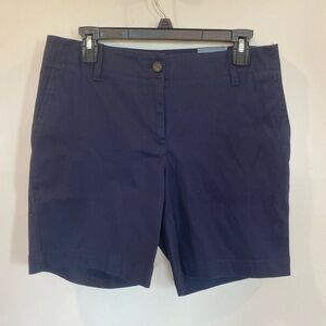 Talbots Relaxed Chino Shorts Navy Blue Size 4 7 Inch Inseam